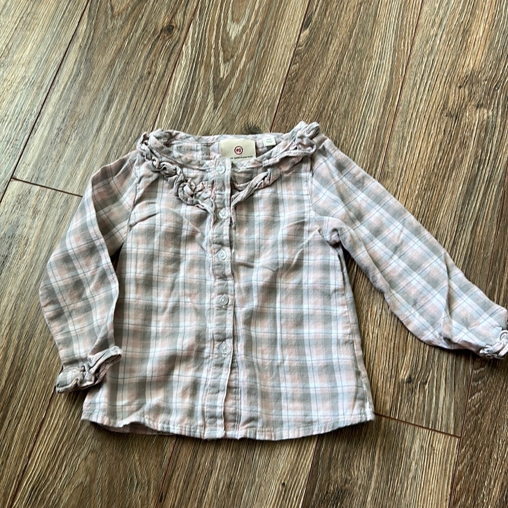 AG toddler pink plaid button up